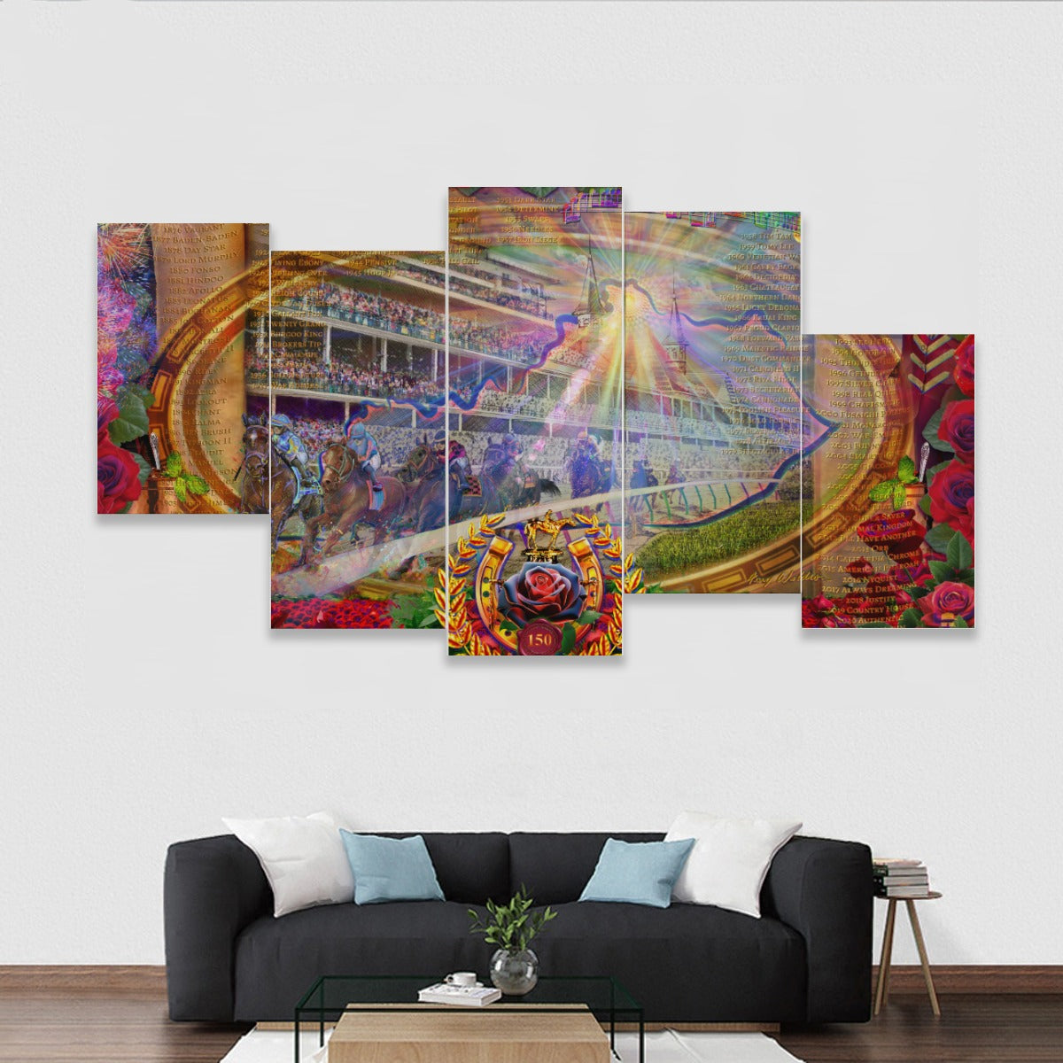 Jumbie Derby Five-piece Framed Mural LIMITED!