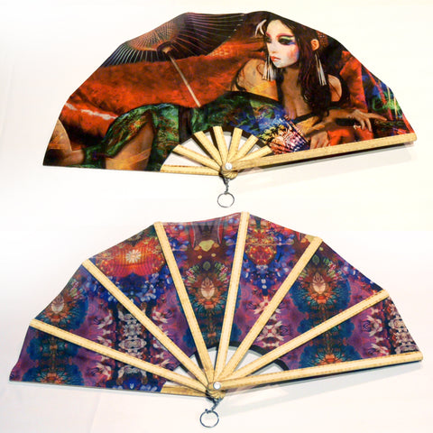 Double-sided Hand Fan - Geisha