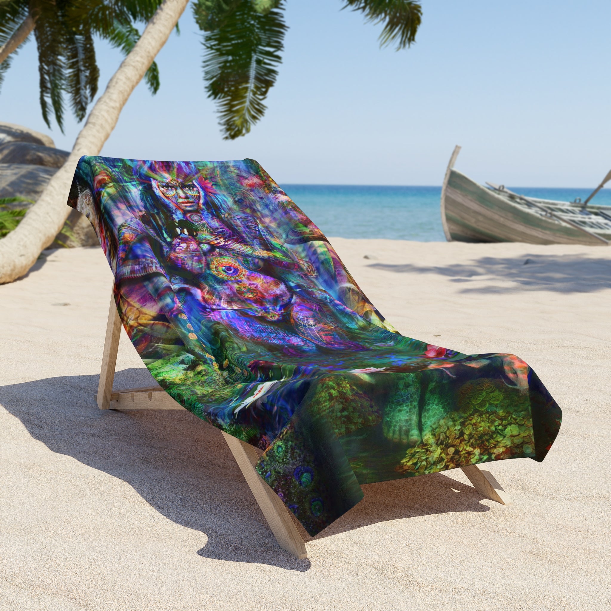 Vibrant Zen Goddess Beach Towel - Perfect for Summer Bliss & Relaxation