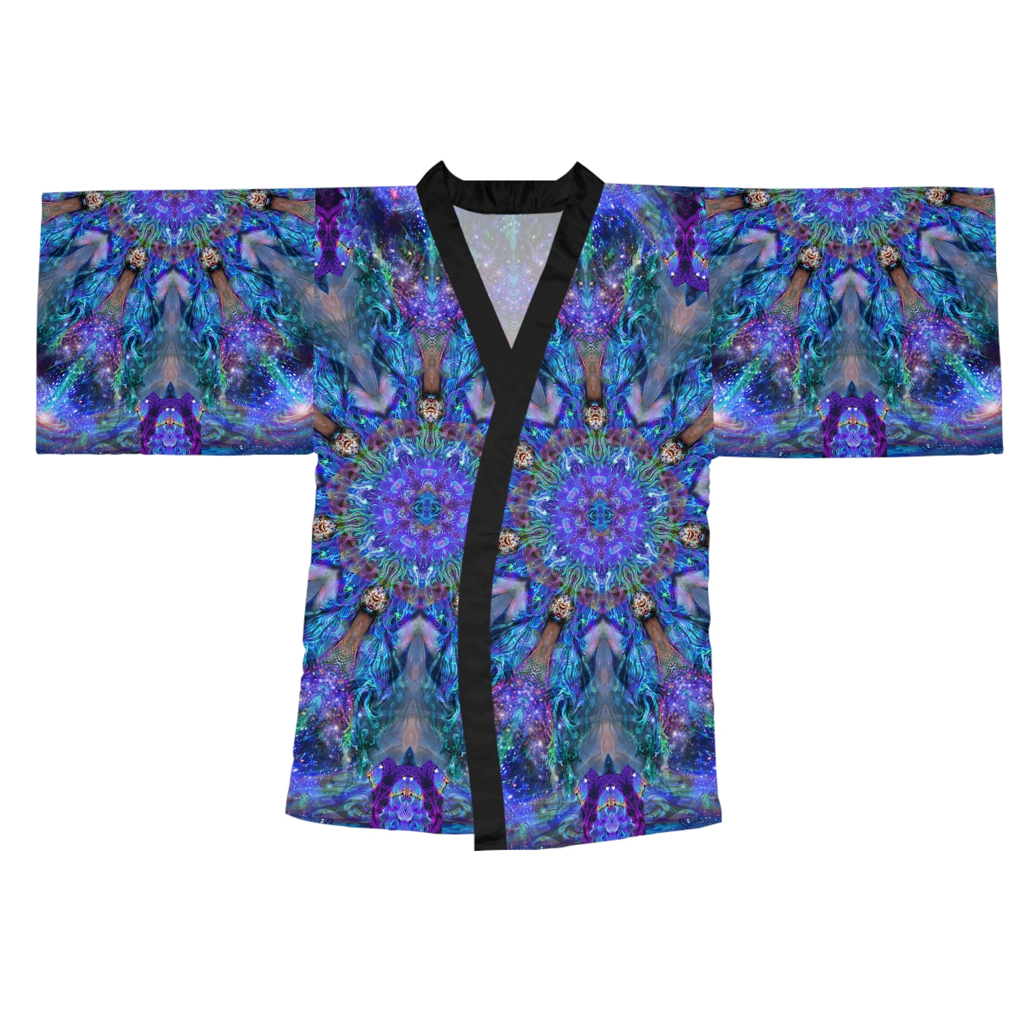 Bohemian Long Sleeve Kimono Robe - Vibrant Mandala Design