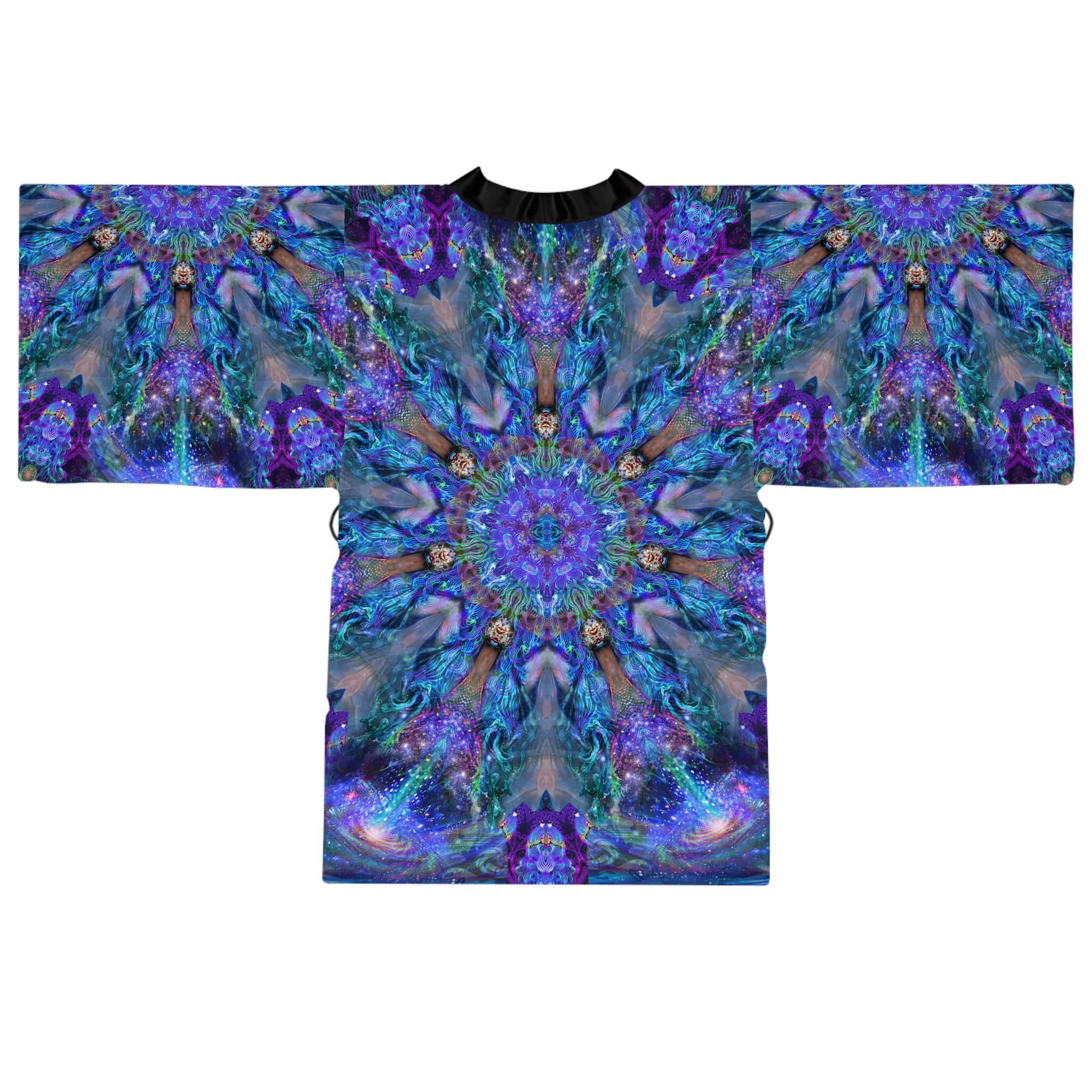 Bohemian Long Sleeve Kimono Robe - Vibrant Mandala Design