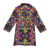 Men's Tie Dye Roses Fleece Robe