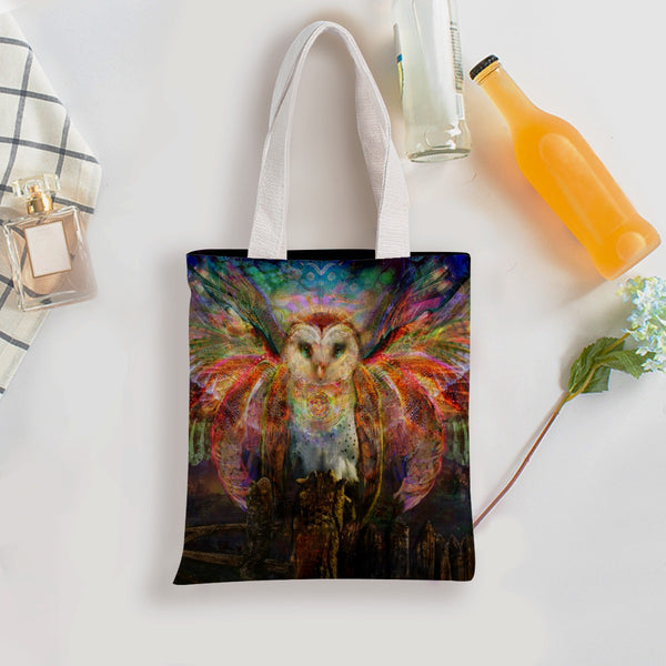 Jumbie Double-Sided Printed Canvas Bag - Owl