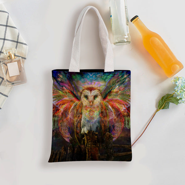 Jumbie Double-Sided Printed Canvas Bag - Owl