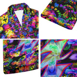 Men's Tie Dye Roses Fleece Robe