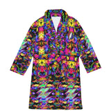 Men's Tie Dye Roses Fleece Robe