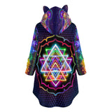 Women's Flannel Hoodie with Cat Ears