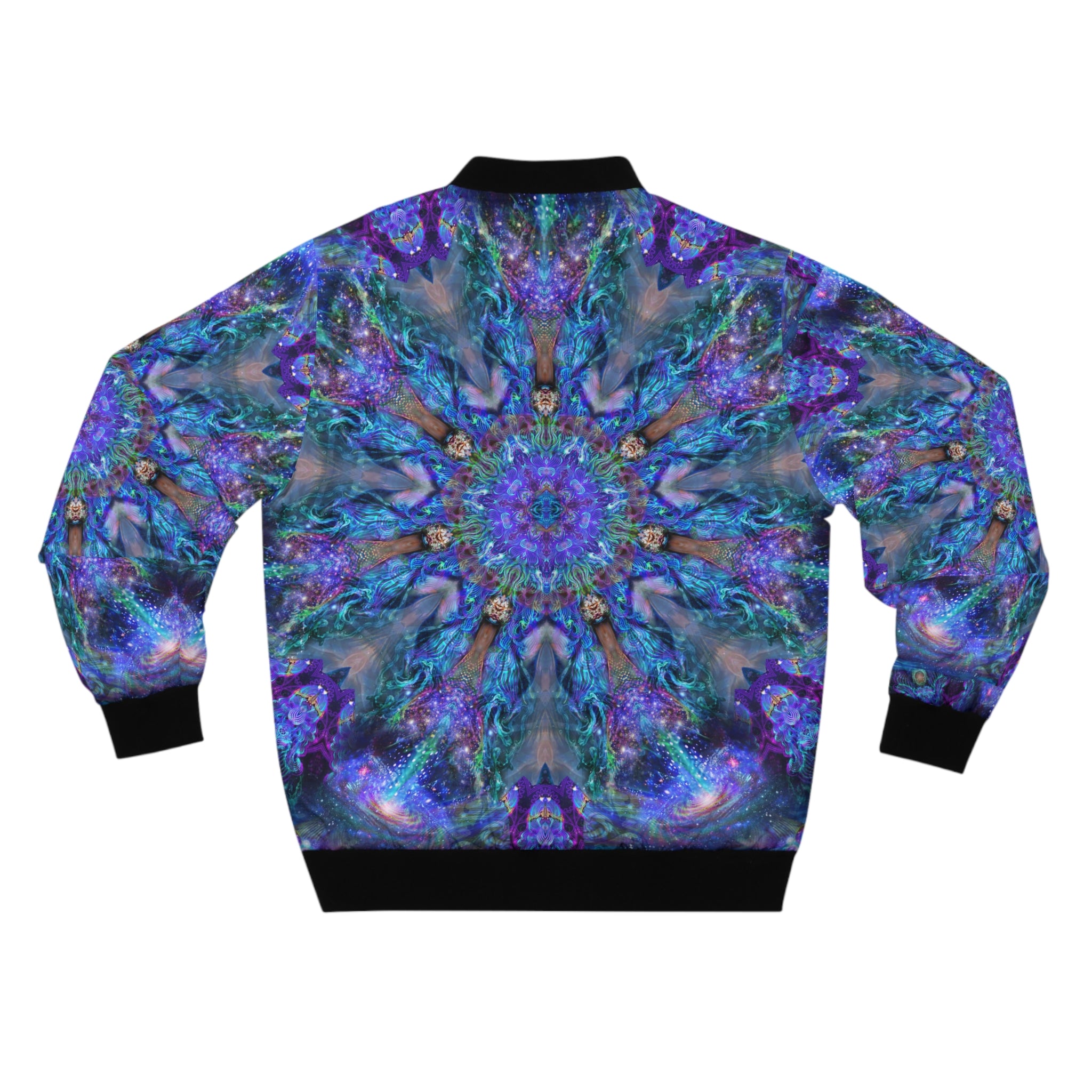 Artistic Men's Bomber Jacket - Vibrant Kaleidoscope Design