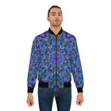 Artistic Men's Bomber Jacket - Vibrant Kaleidoscope Design