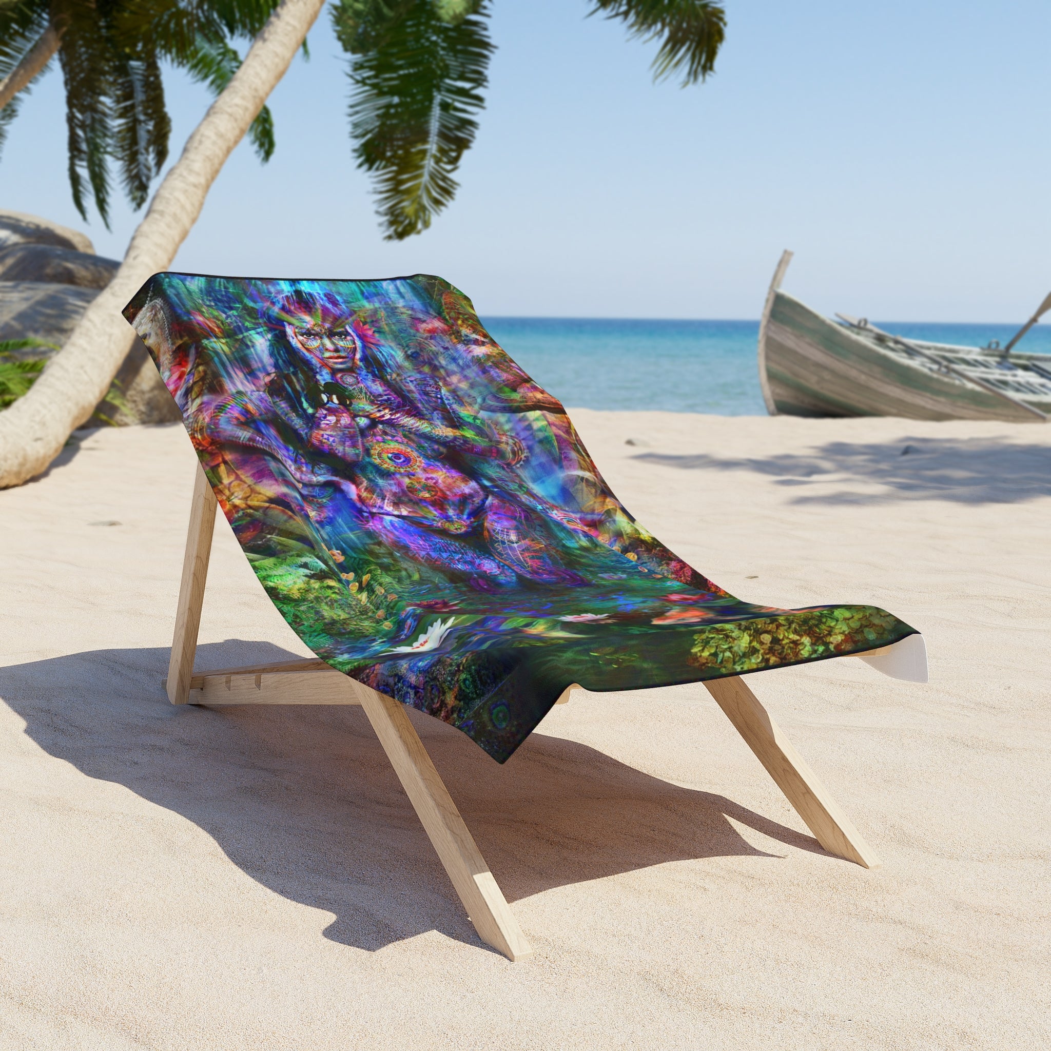 Vibrant Zen Goddess Beach Towel - Perfect for Summer Bliss & Relaxation