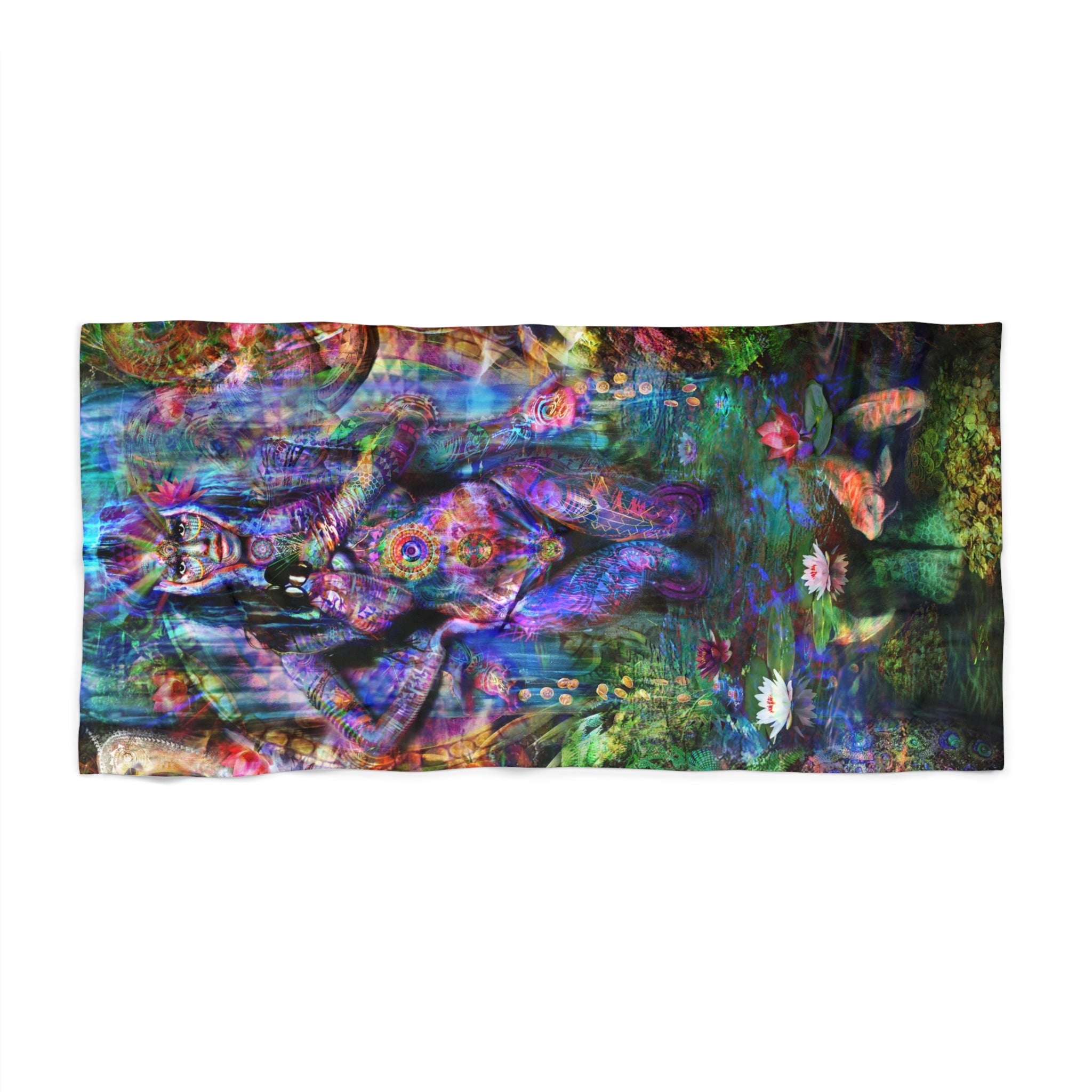 Vibrant Zen Goddess Beach Towel - Perfect for Summer Bliss & Relaxation