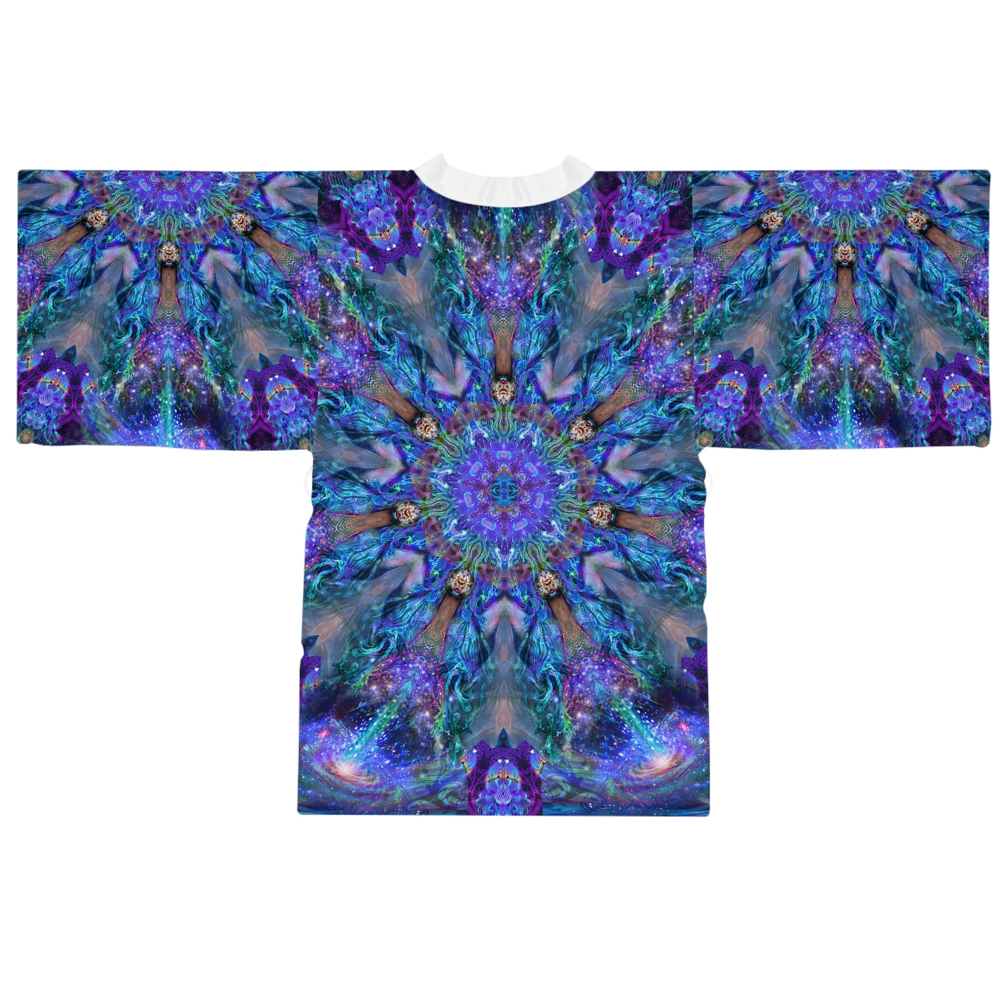 Bohemian Long Sleeve Kimono Robe - Vibrant Mandala Design