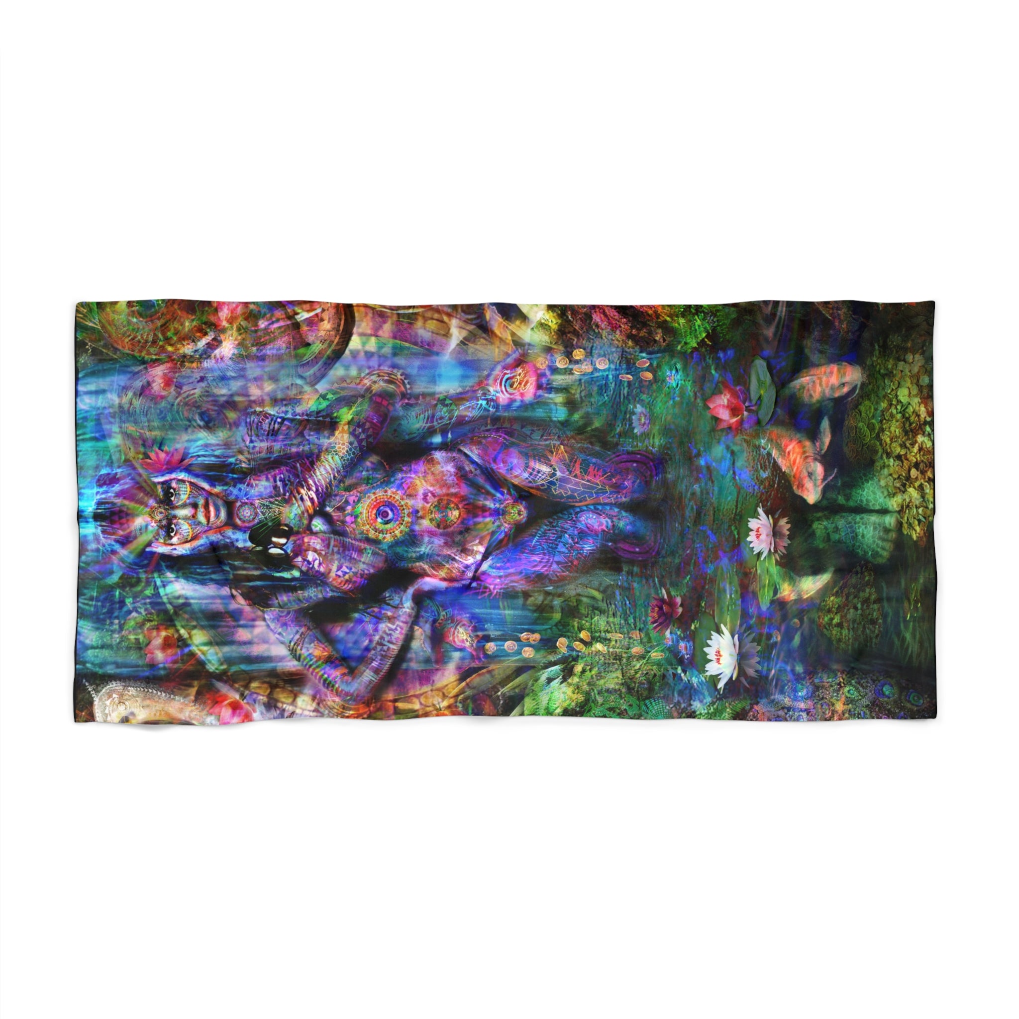 Vibrant Zen Goddess Beach Towel - Perfect for Summer Bliss & Relaxation
