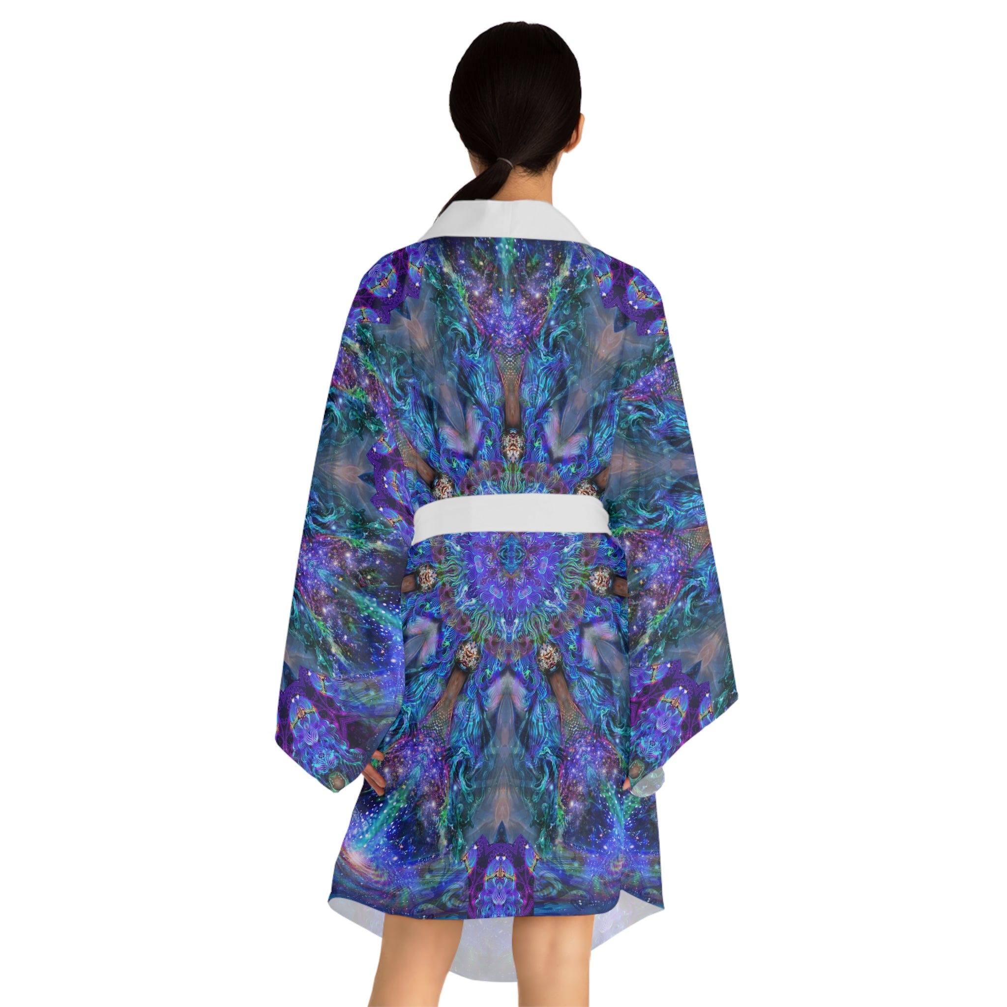 Bohemian Long Sleeve Kimono Robe - Vibrant Mandala Design