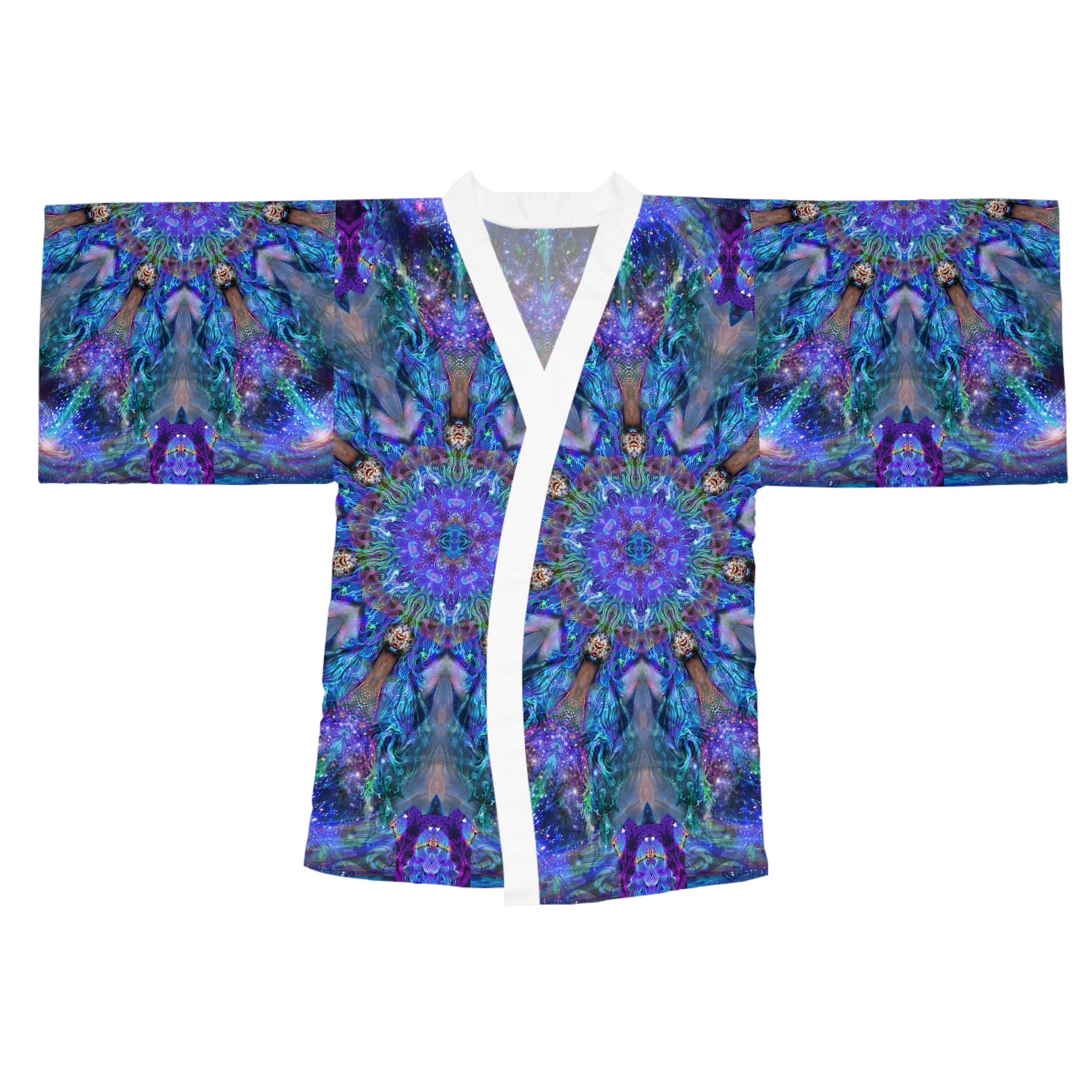 Bohemian Long Sleeve Kimono Robe - Vibrant Mandala Design