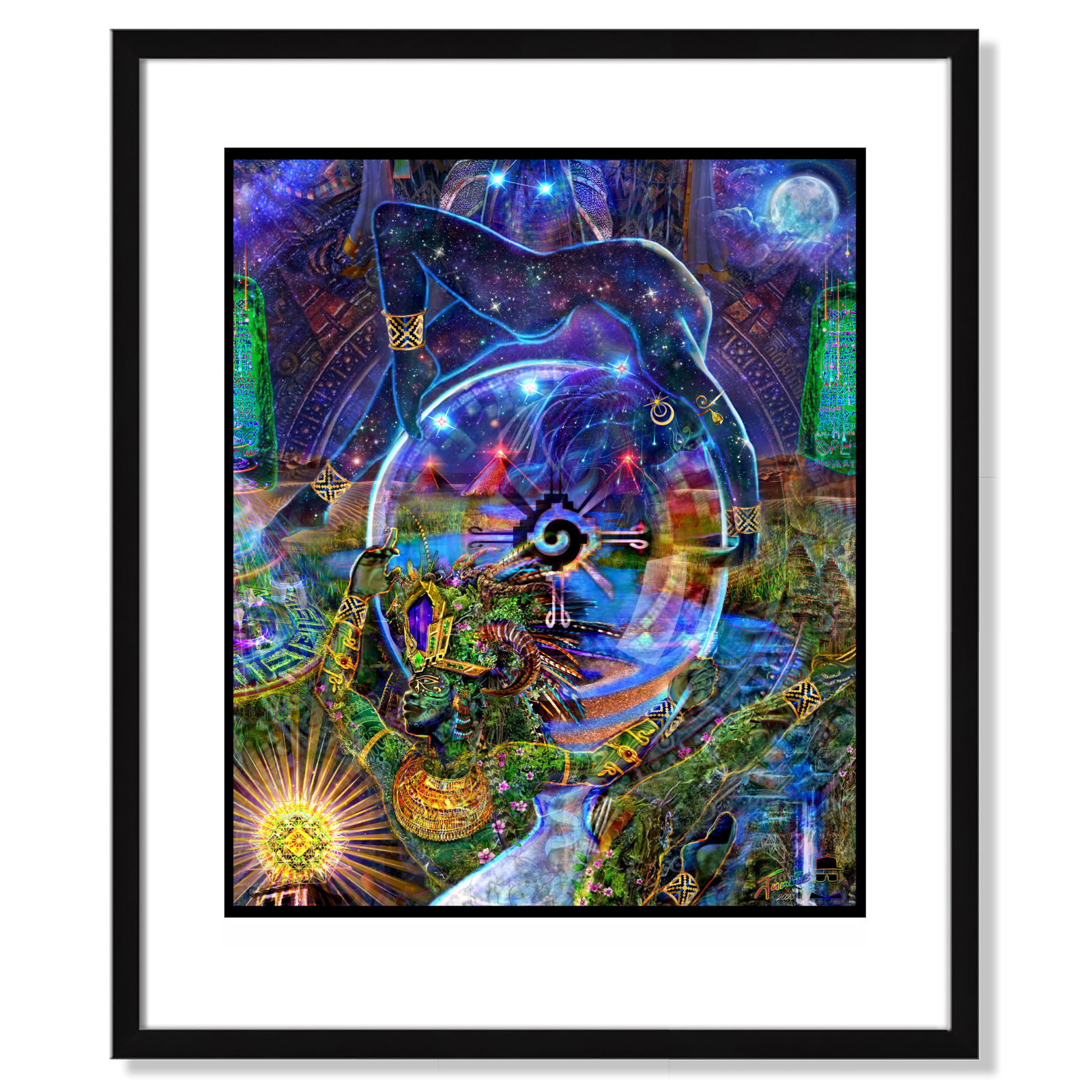 Dance of Nut and Geb Framed Art Print 20x24"