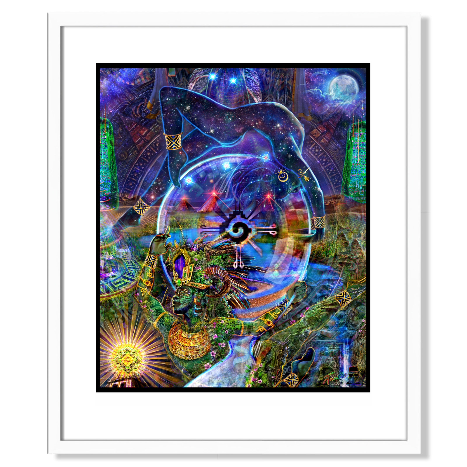 Dance of Nut and Geb Framed Art Print 20x24"
