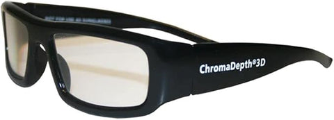 ChromaDepth 3D glasses, black hard plastic frame