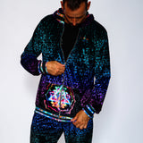 Sri Yantra Unisex Velvet Zip Up Hoodie